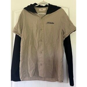 Hollister Hooded Shirt Long Sleeve  Button Down Men's M